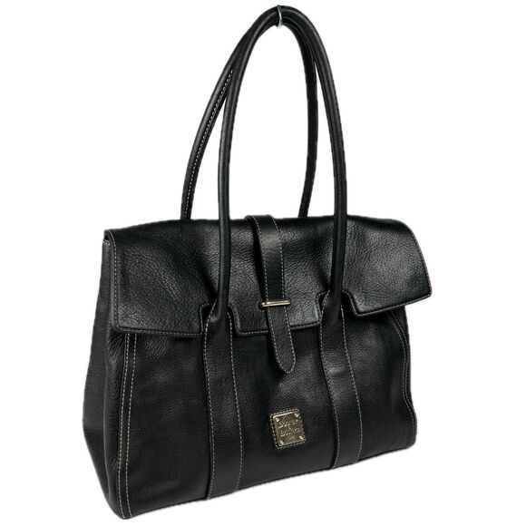 Dooney & Bourke Priscilla Black Leather Satchel Purse Bag Handbag - Picture 1 of 16